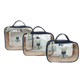 Kit Necessaire Crystal com 3 Rinoceronte em Couro Personalizada